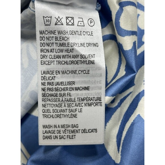 Anthropologie Farm Rio Maxi Dress Blue V Neck Puff Sleeve Preppy Boho Large NWT - Picture 9 of 12